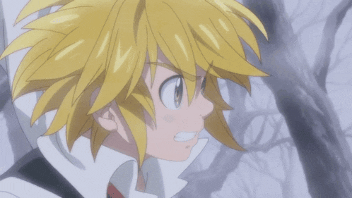 a cartoon character with yellow hair and a white shirt