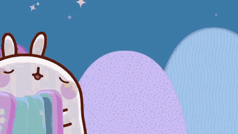 a cartoon of a bunny with a unicorn horn on its head