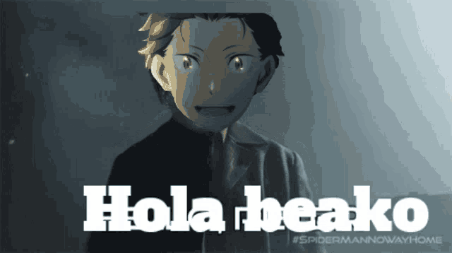 a picture of a man with the words hola heako written below him