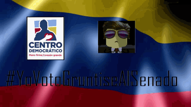 a venezuelan flag with a logo for centro democrático