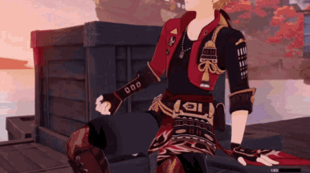 a character in a video game has a loading bar on the bottom right