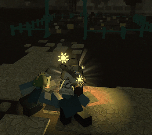 a cartoon of a man holding a light in a dark area