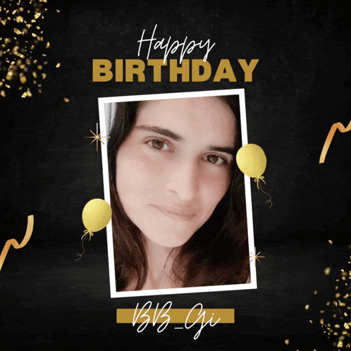 a birthday card with a picture of a woman and the words " happy birthday "