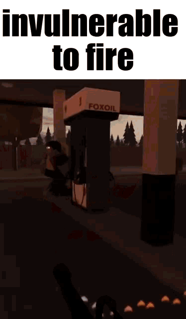 a screenshot of a video game that says ' invulnerable to fire ' on it