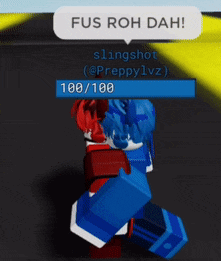 two roblox characters are talking to each other and one of them has the number 100/100