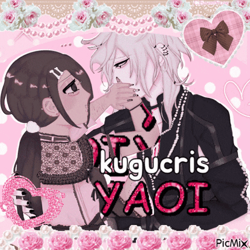 a picture of two anime characters with the words " kugucris yaoi " at the top