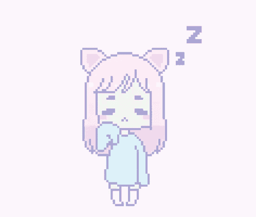 a pixel art drawing of a girl with cat ears
