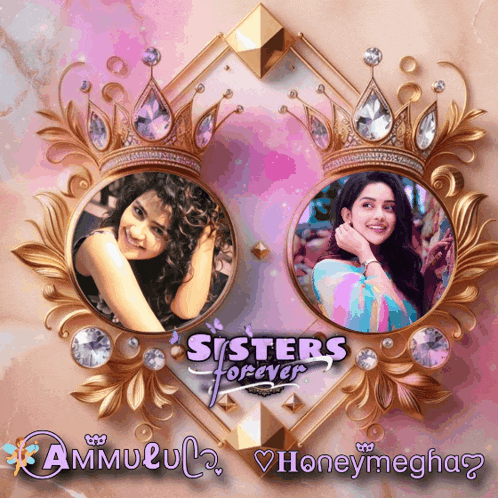 a poster that says sisters forever with two pictures