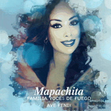 a painting of a woman with the name mapachita on it