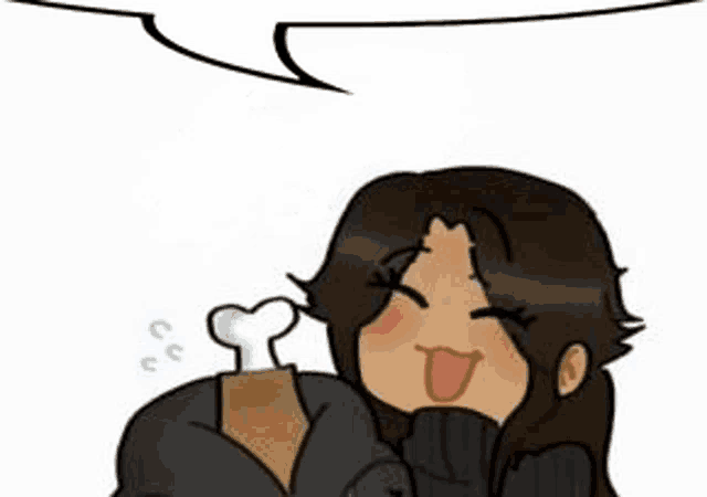 a cartoon of a woman with a speech bubble behind her .