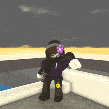 a girl with a flower in her hair is wearing a purple jacket and a black hat