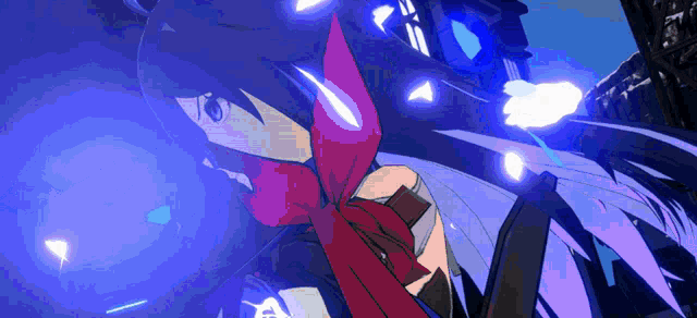 a girl with a red scarf around her neck is in a video game