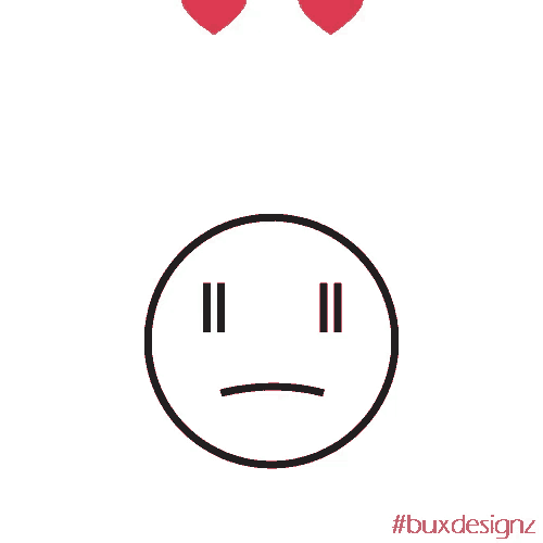 a smiling face with hearts in its eyes and the hashtag #buxdesignz at the bottom