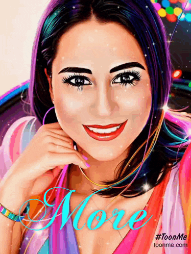 a painting of a woman with the word more written on the bottom