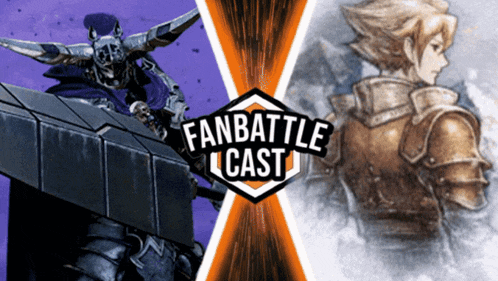 a poster for a fan battle cast with a picture of a knight
