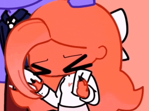 a drawing of a girl with orange hair and a white shirt