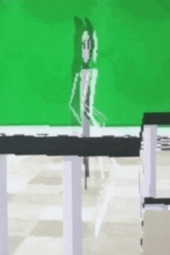 a computer generated image of a person walking on a green screen .