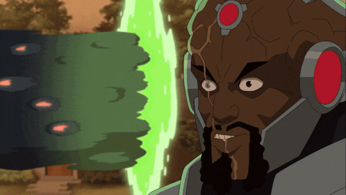 a cartoon of a man with a beard and a helmet