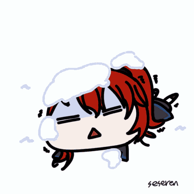a drawing of a person with red hair and the name seeren written below it