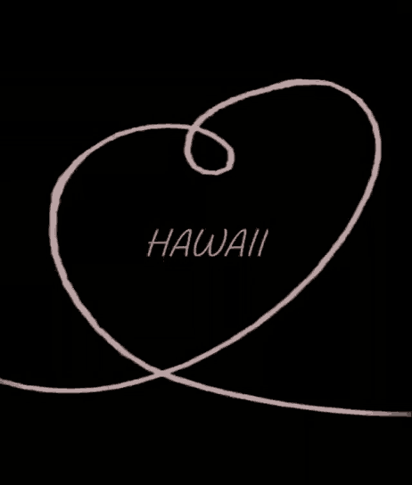 a drawing of a swirl with the word hawaii on it