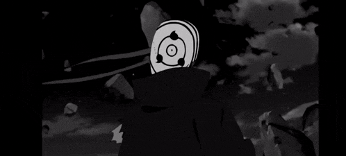 a black and white drawing of a person with a mask on their face .