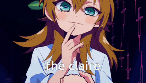 a picture of a girl with the words the claire on the bottom