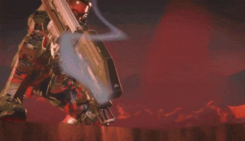 a video game scene with a bow and arrow being thrown