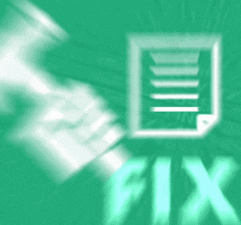 a person is holding a flashlight in front of an icon that says fix
