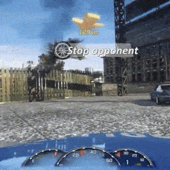 a screenshot of a video game with a stop opponent sign