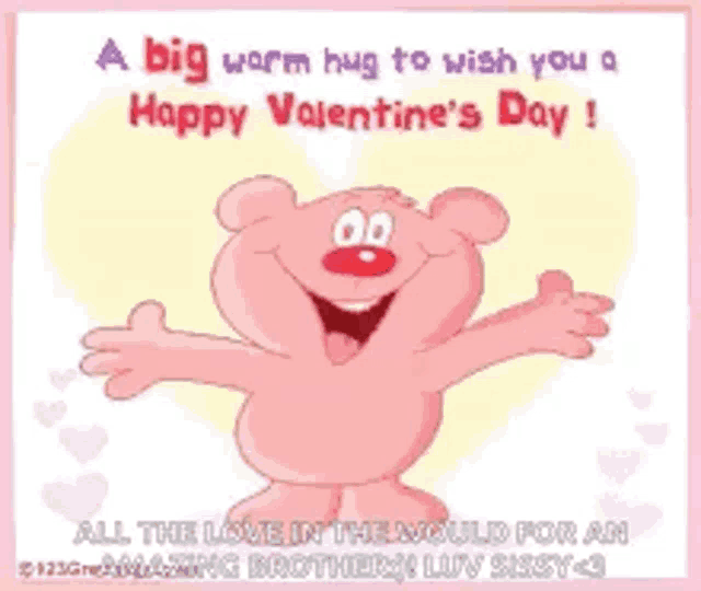 a big warm hug to wish you a happy valentines day !