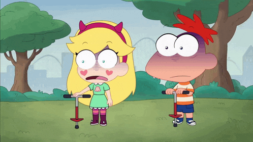 star vs the forces of evil star holding a pogo stick