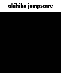 a picture of a man upside down with the words akihiko jumpscare underneath him