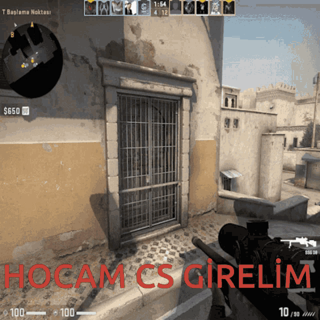 a screenshot of a video game with the words hocam cs girelim on the bottom