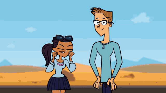 a cartoon of a man and a girl hugging each other