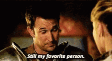 a man is talking to another man and says still my favorite person .
