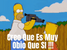homer simpson taking a picture of bart with a camera