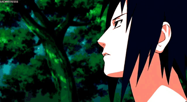 a close up of a person 's face with the words " enchantresss " on the bottom right
