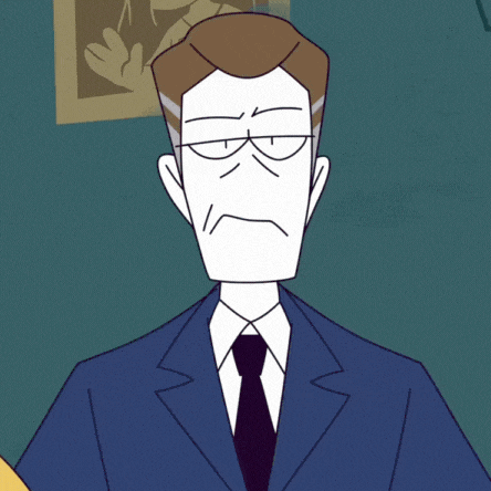 a cartoon drawing of a man wearing sunglasses and a suit