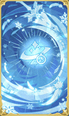 a blue background with snowflakes and a clock
