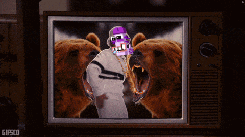 a tv screen shows two bears and the words i 'm a bad boy on the bottom