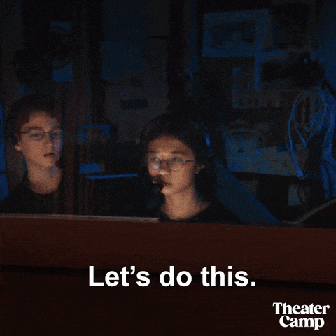 a poster for theater camp shows a man and a woman