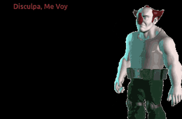 a clown with blood on his face is standing in front of a black background with the words disculpa me voy written above him