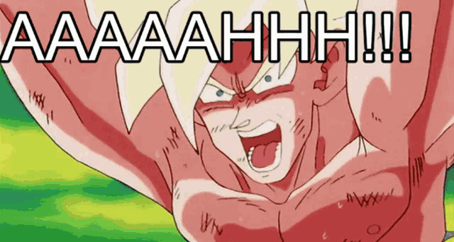 a cartoon character is screaming with the words aaaahh !!! behind him