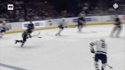 a hockey game is being broadcasted on sn channel
