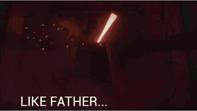 a red background with the words like father written in white