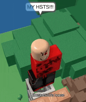 a cartoon character with a speech bubble saying my hsts