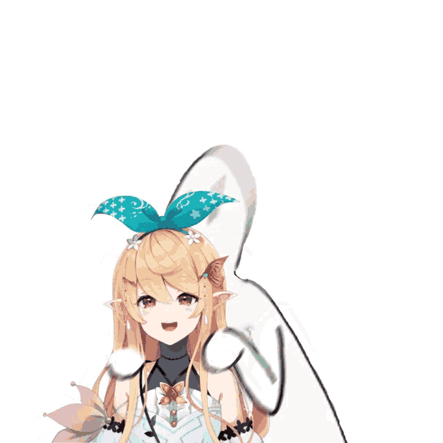 a drawing of a girl with a blue bow on her hair