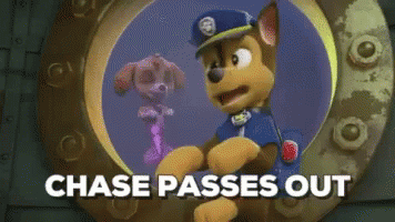 Paw Patrol Chase Passes Out GIF - Paw Patrol Chase Passes Out Fainted GIFs
