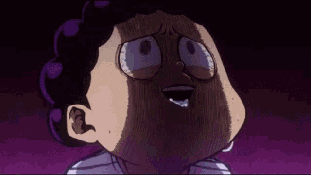 a close up of a cartoon character with water coming out of his nose .