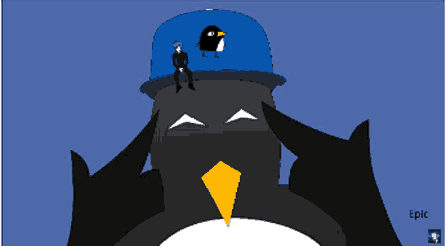 a picture of a penguin with the words dahmmmp let 's go on it